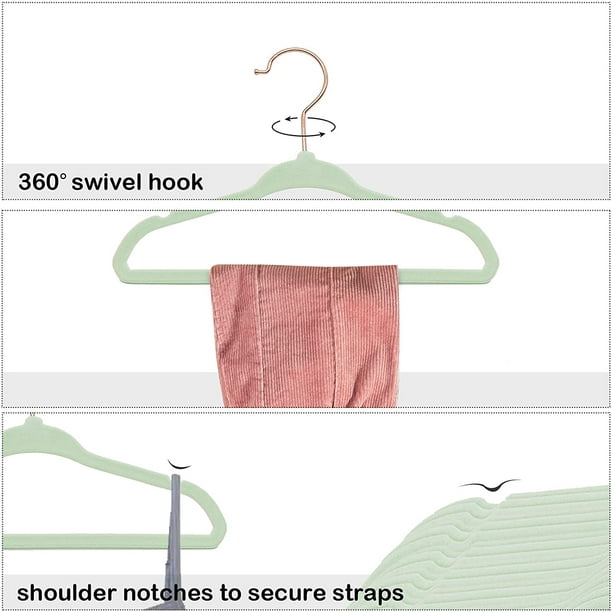  BBFISH Kids Velvet Hangers with Rose Gold Hooks, 50 Pack  Children Clothes Hangers Ultra Thin Non Slip Clothes Racks with 7 Pcs Baby  Clothing Dividers : Home & Kitchen