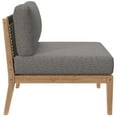 thumbnail image 3 of Lounge Sofa Middle Chair, Grey Gray Natural, Teak Wood, Outdoor Patio Balcony Cafe Bistro Garden Hospitality Restaurant, Modern Contemporary HB34226, 3 of 7