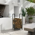 thumbnail image 2 of Outsunny Firewood Rack Outdoor Log Holder, Black, 15.4" x 13.8" x 29.9", 2 of 10