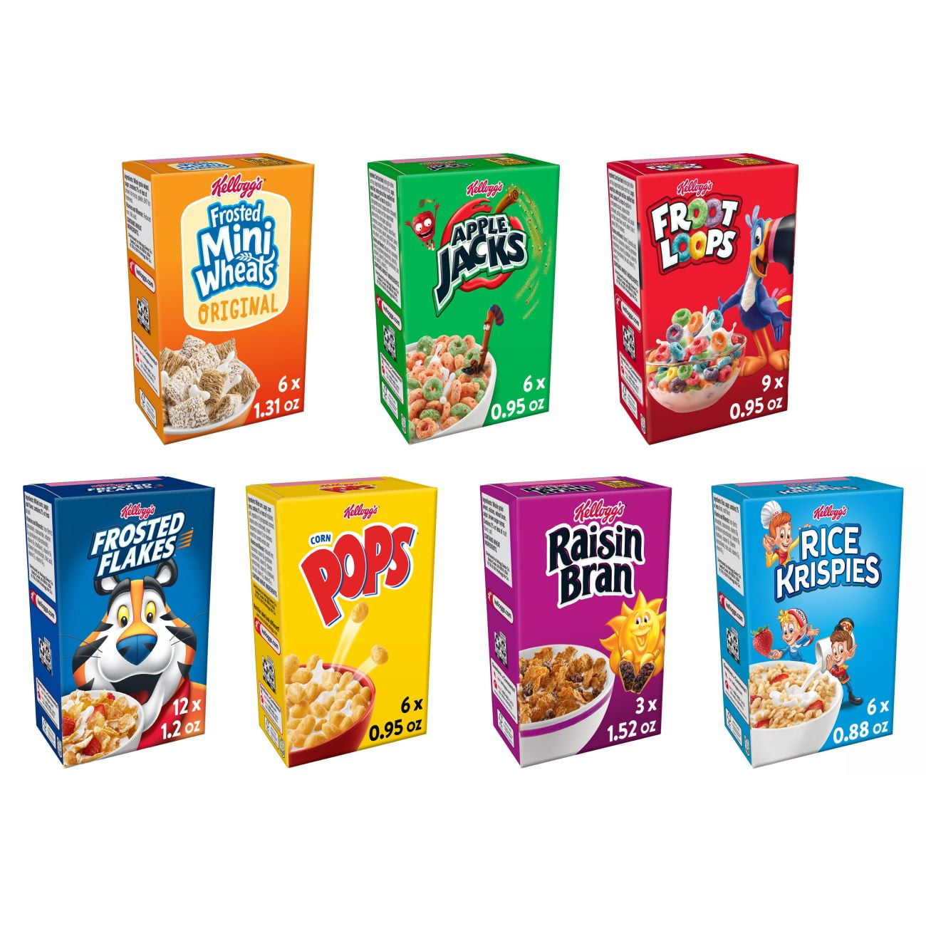 Kellogg's, Breakfast Cereal, Variety Pack, Variety Pack, 3.201 Lb, 48