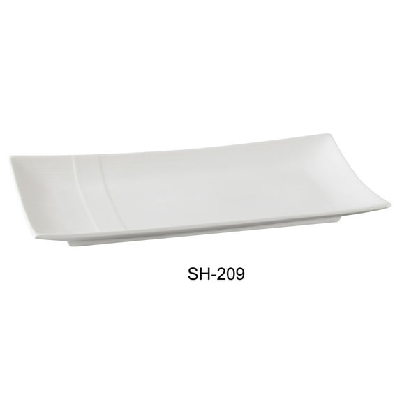 Yanco SH-209 94.5 x 0.5 in. Porcelain Rectangular Plate, Bone White - Pack of 36