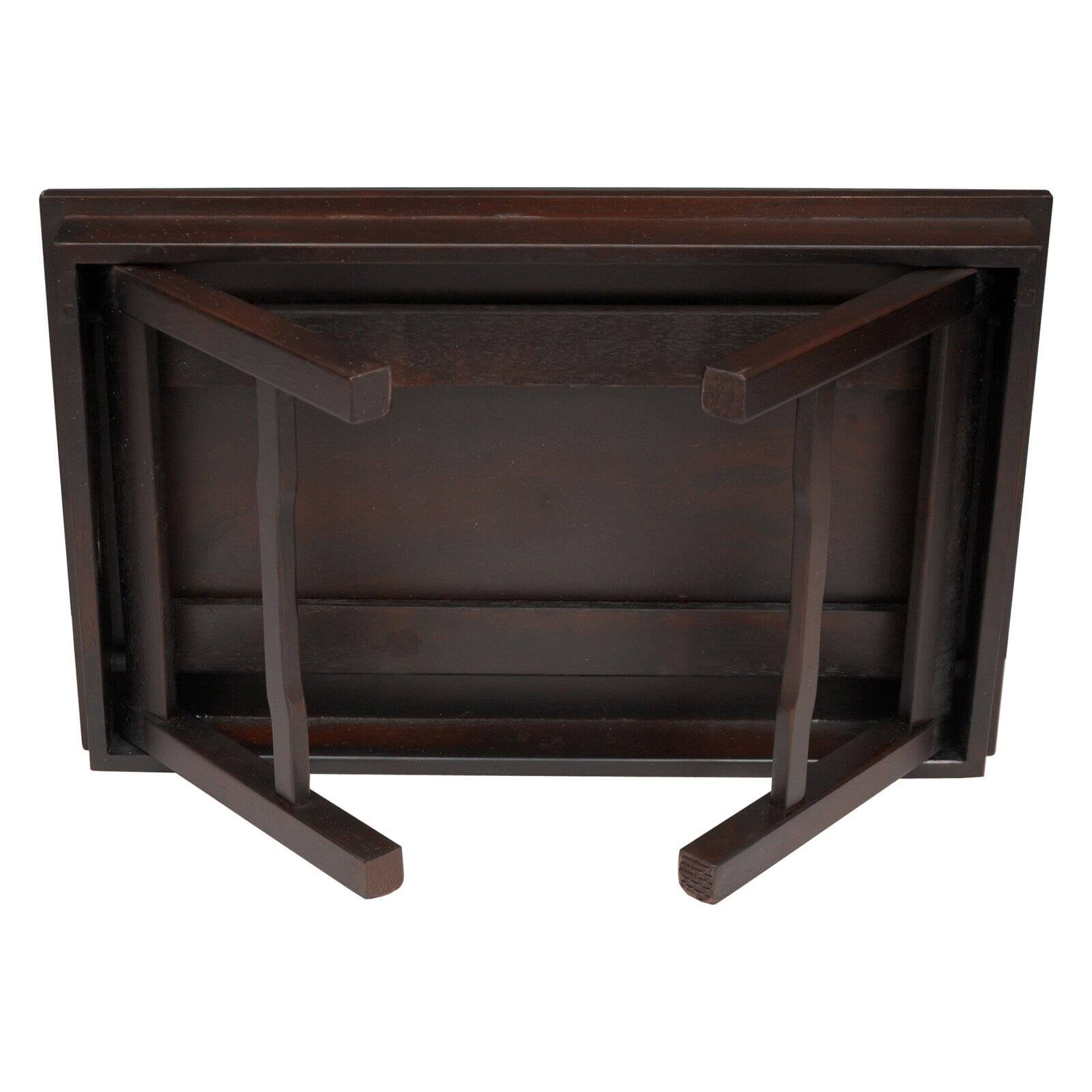Oriental Furniture Rosewood Korean Tea Table, Rectangular, Dark Lacquer, floor desk