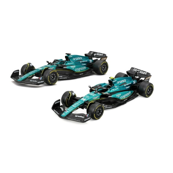 2023 Aston Martin AMR23 Team 2-Pack, Green - Bburago 18-38203 - 1/43 Scale Diecast Model Car