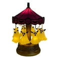thumbnail image 3 of 1pc Non-Rotating Ghost Carousel Night Light - High-Quality Stained Glass Halloween Desk Lamp, Vintage Carved Base with Ghosts & Bats, Soft Warm Glow Safe for Indoor Mantel Decor, 8.6*5.1in, 3 of 7