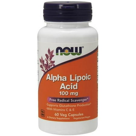 Acide alpha-lipoïque 100mg avec E & C NOW Foods 60 vcaps