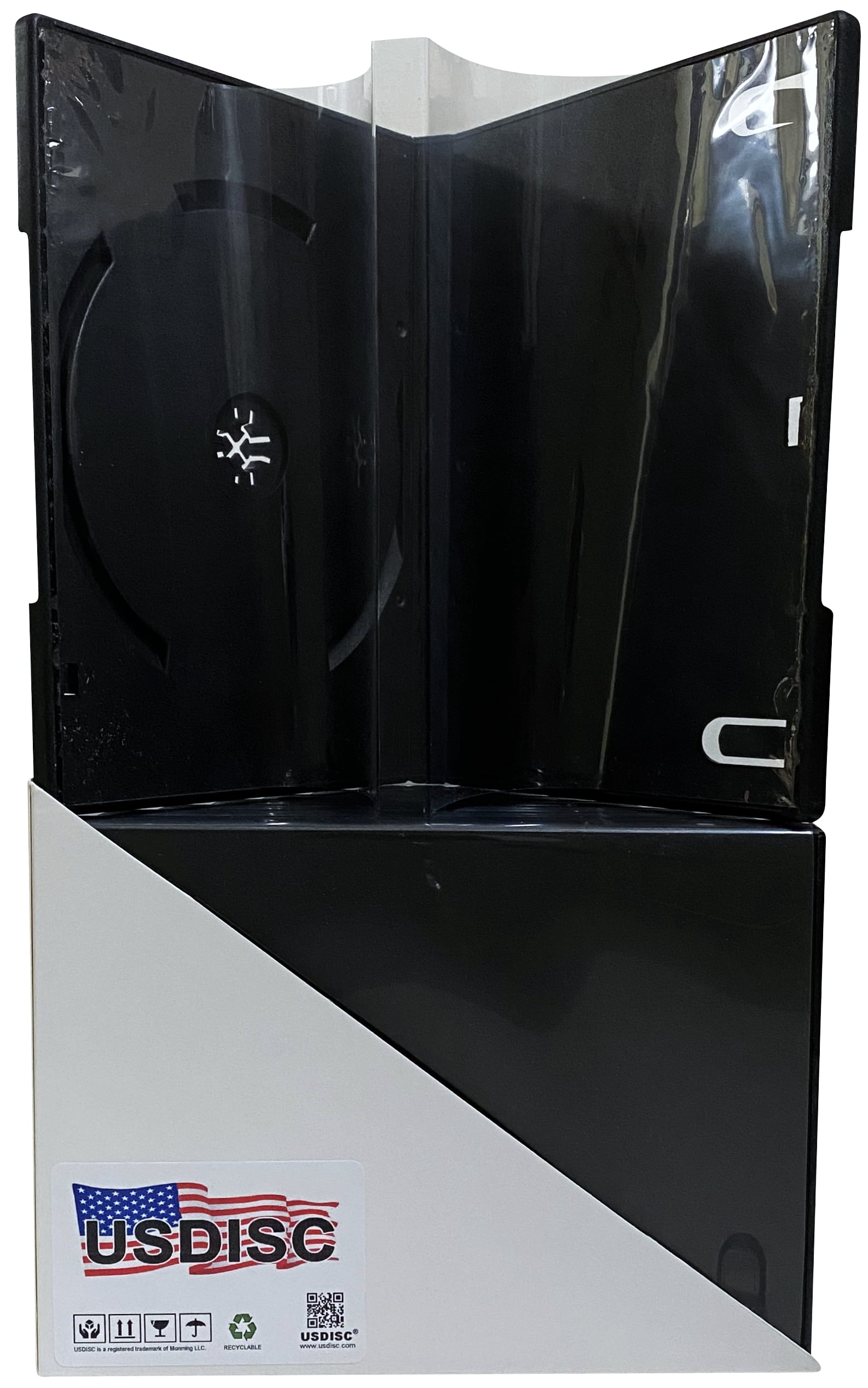 USDISC DVD Cases Standard 14mm Economy, Single 1 Disc, Black, Pack Of 1200