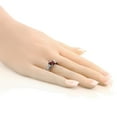 thumbnail image 3 of Gem Stone King 1.53 Ct Oval Checkerboard Red Garnet 925 Sterling Silver Ring (Size 9), 3 of 4