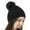 Black, variant on WREESH Women's Fashionable Knitted Beanie Winter Hat With Cute Wool Ball, Warm Ear Protection, and Woolen Material Black