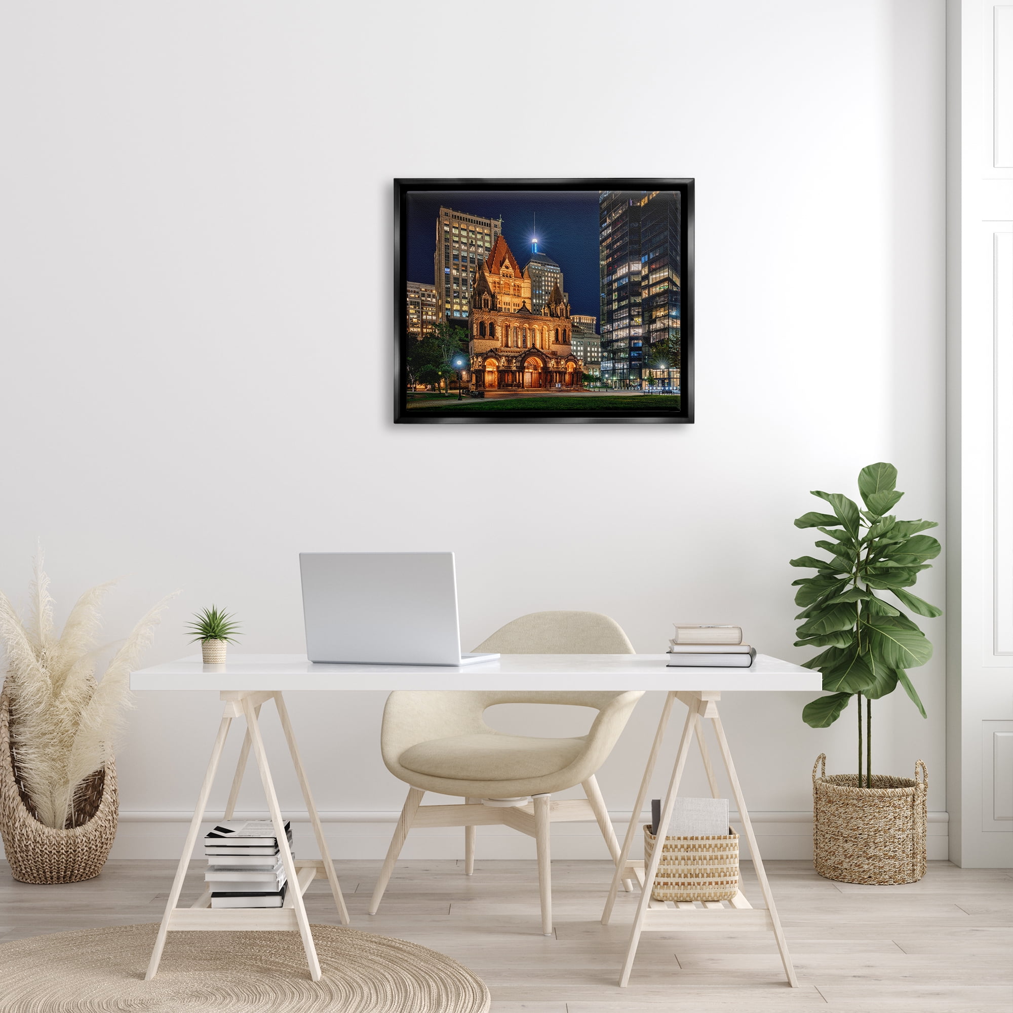 Stupell Urban Cityscape Architecture Buildings Landscape Photography Black Floater Framed Art Print Wall Art