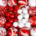 thumbnail image 5 of Juego de 44 bolas navideñas para decoración de árbol de Navidad, bolas variadas, adorno colgante, decoración navideña 2025, regalo de Navidad, 5 of 5