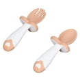 thumbnail image 3 of Baby Training Fork Spoon Spoons Forks Tableware Set Baby Fork Spoon Set Soft PP Short Handles Eat Training Toddler Feeding Utensils Tableware SetBrown, 3 of 8