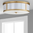 thumbnail image 2 of SAFAVIEH Avery 2 Light 17 in. Dia. Drum Flush Mount, Antique Gold, 2 of 6
