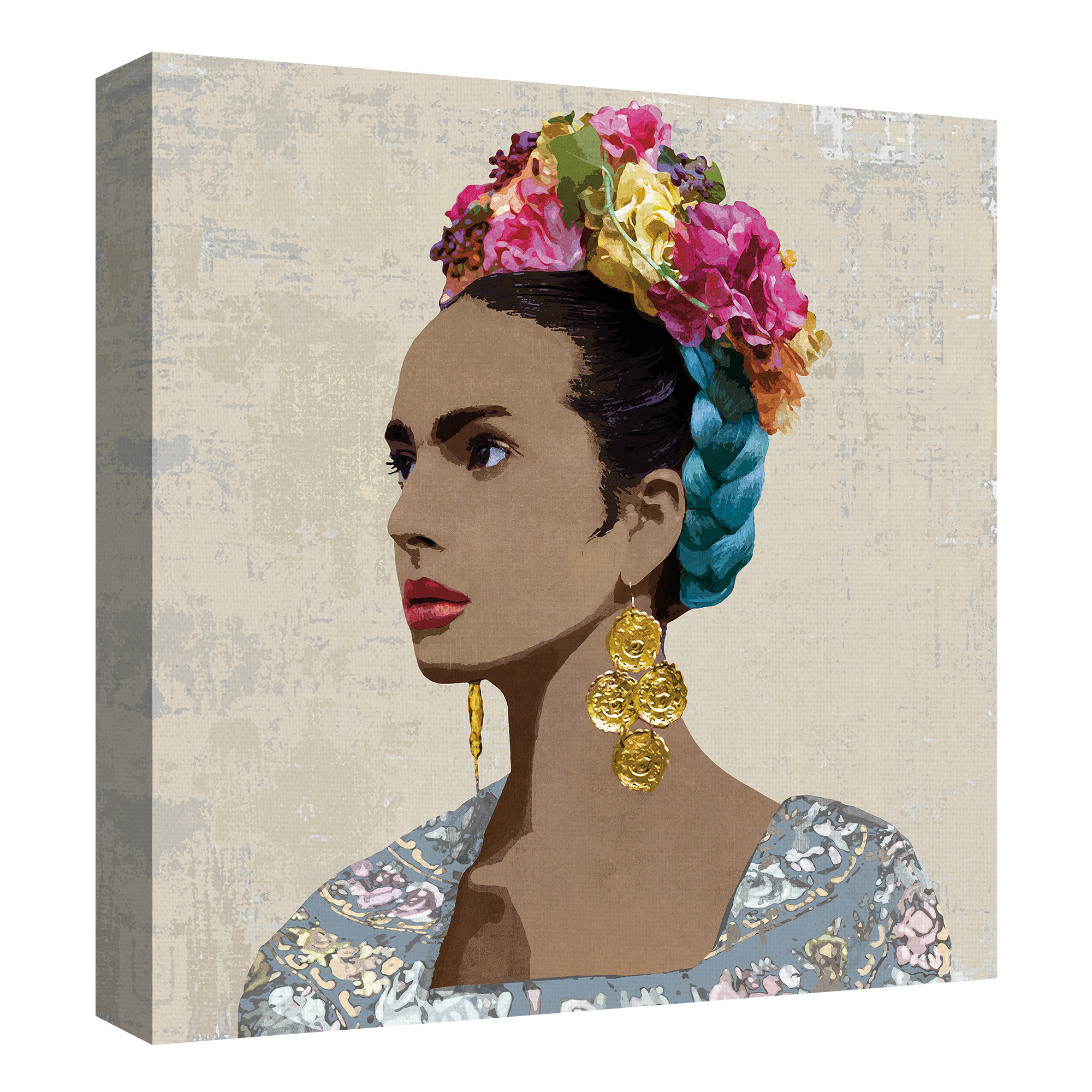Corona de Flores by Mark Chandon Woman with Flowers Canvas Art