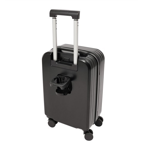 PEAKORA20" Travel Luggage Suitcase with USB Port & Cup Holder, Black Carry-On