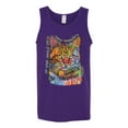 thumbnail image 3 of Dean Russo If Cats Could Talk Cat Lover Mens Graphic Tank Top, Purple, X-Large, 3 of 6