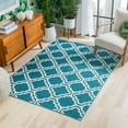 thumbnail image 5 of Modern Rug Calipso Blue 7'10''X10'6'' Lattice Trellis Accent Area Rug Entry Way Bright Kids Room Kitchn Bedroom Carpet Bathroom Soft Durable Area Rug, 5 of 8