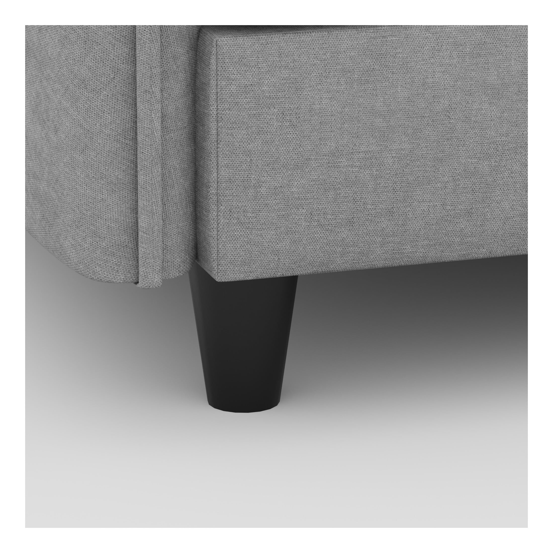 Henrietta Solid Wood Loveseat with Breathable Fabric, Pocket Springs, and Side Storage, Grey