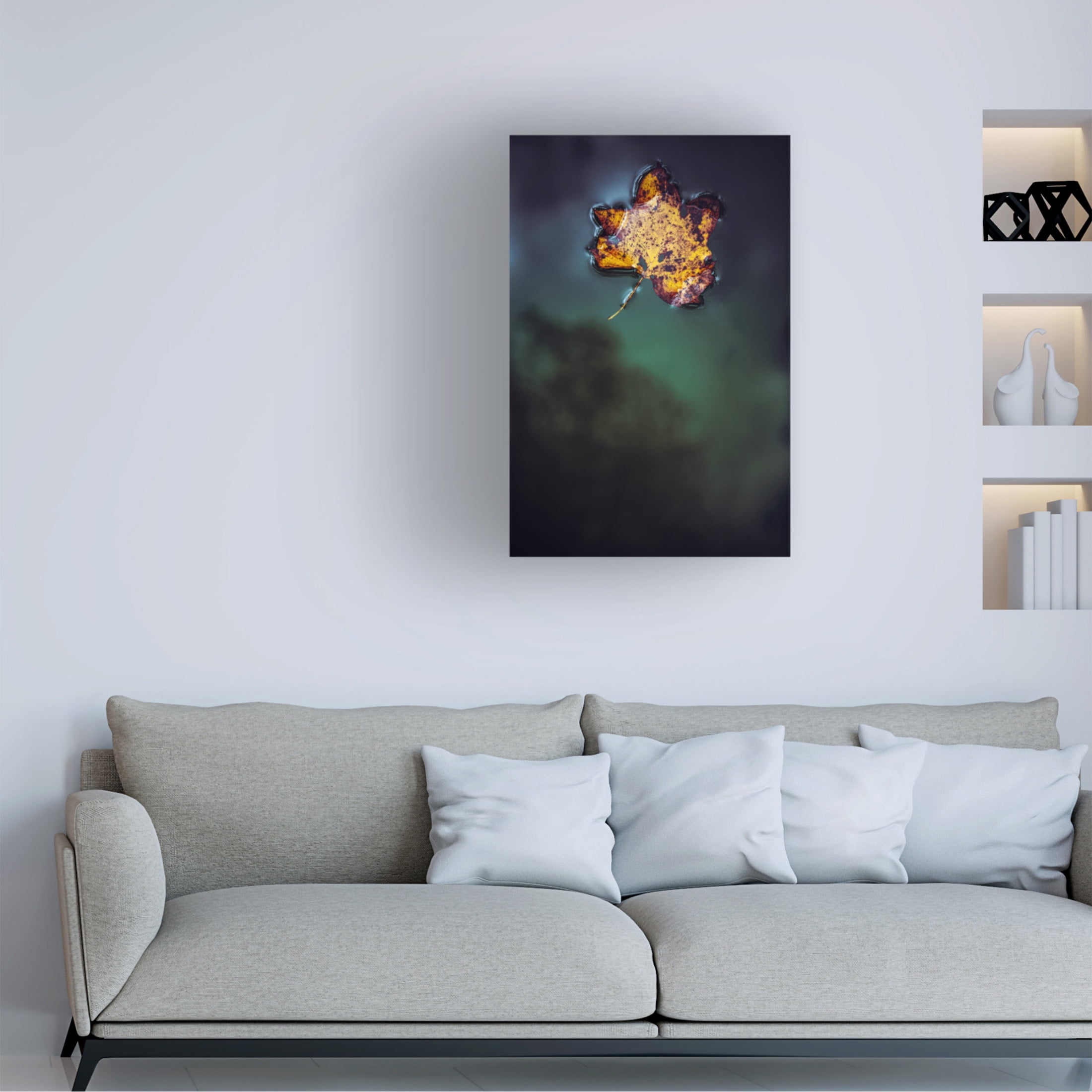 Trademark Fine Art Tim Mossholder Leaf On Water Canvas Wall Art