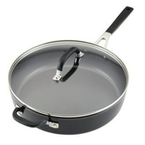 KitchenAid Hard Anodized 5 Qt Nonstick Saute Pan with Lid, Onyx Black