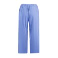 thumbnail image 4 of Gibobby pantalones de vestir mujer cintura alta Pantalones casuales de pierna ancha para mujer con bolsillos Pantalones sueltos ligeros de talle ajustables con de corbata (Aqua, XXXL), 4 of 5