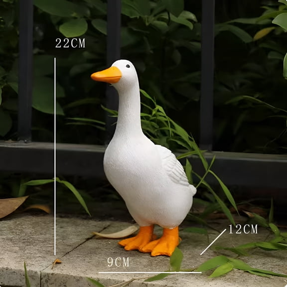 ACDANC Resin Water Spraying Duck Statue,Garden Outdoor Decoration,Standing Duck Statue,Charming Garden Ornaments,Resin Animal Decor for Pond,Patio,Outdoor Use
