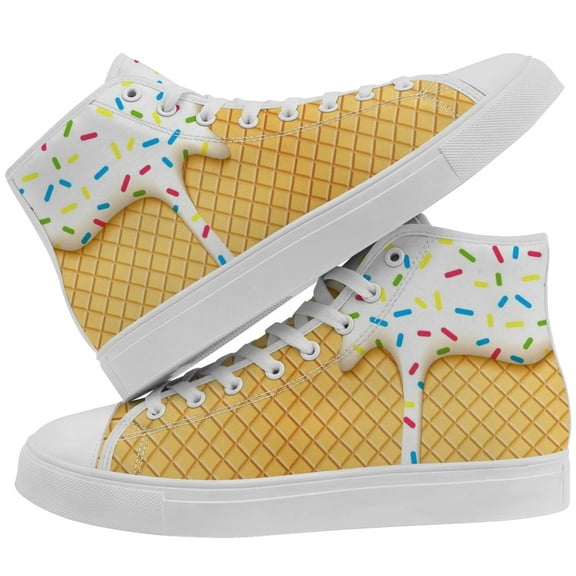 Aidianart Womens Ice Cream High Top Shoes High Top Canvas Sneakers Size 15