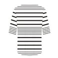 thumbnail image 5 of Half Sleeve Tops for Women Striped Color Block Printed Dressy Casual Crew Neck Basic Tees Shirt Loose Oversized Soft Cotton Tunic Blouse, 5 of 6