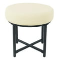 thumbnail image 5 of Round Upholstered top Ottoman on metal frame - Cream Faux Sheepskin, 5 of 5