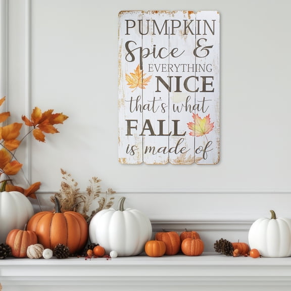 Northlight Pumpkin Spice Everything Nice Fall Wooden Wall Sign - 23.5"