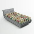 thumbnail image 2 of Ambesonne Flowers Fitted Sheet, Victorian Floral Pattern, Twin XL Size, Pink and Multicolor, 2 of 5