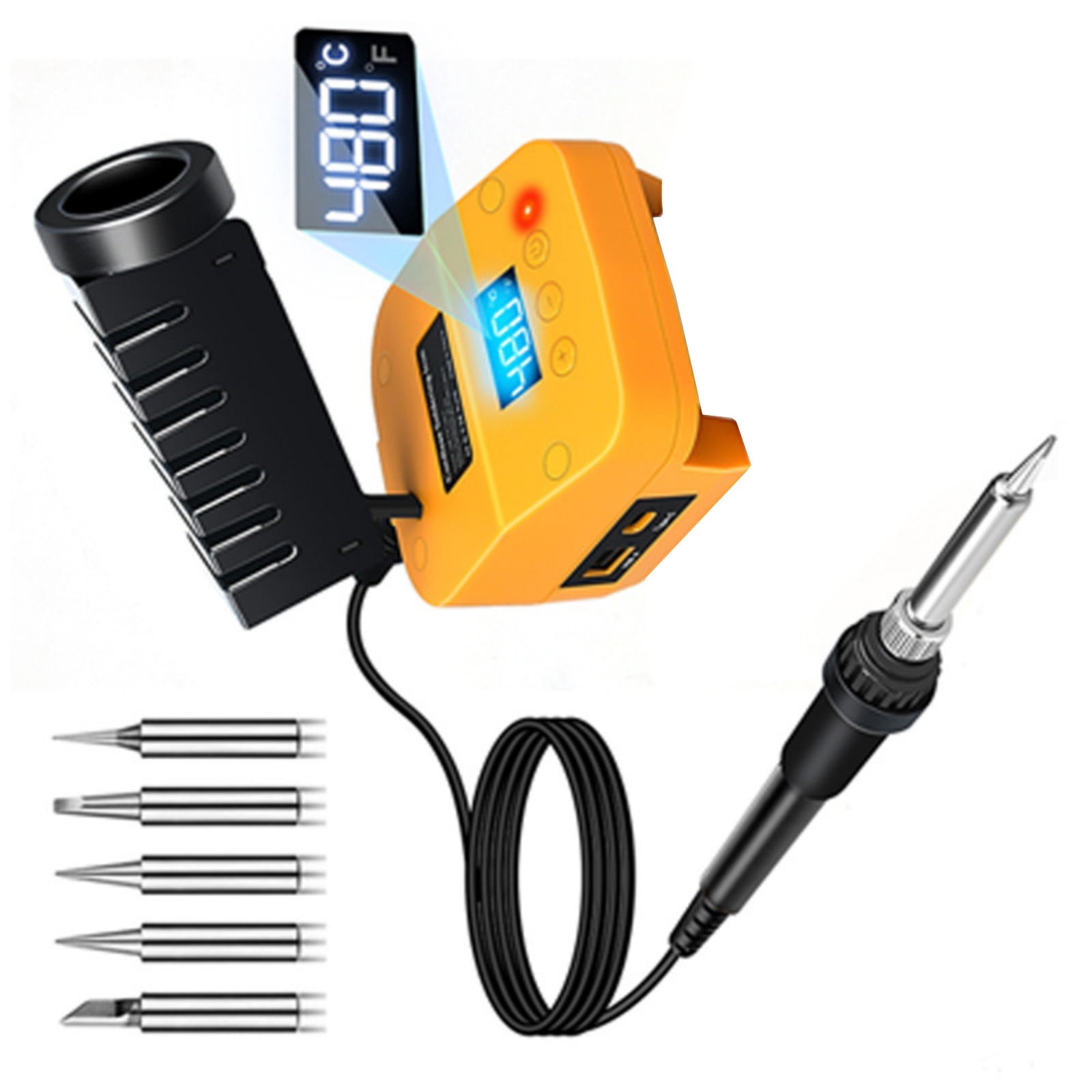 High Power 60W Cordless Soldering Iron Portable Design LED Indicators ABS Metal Construction Fit for Welding Electronics
