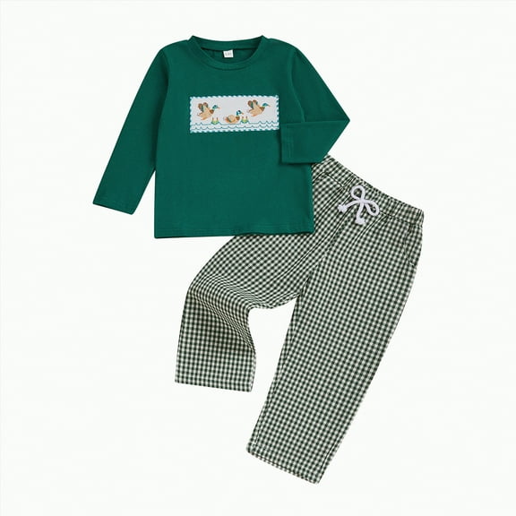 Baby Boy Outfit Toddler Autumn Winter Lattice Long Sleeve Stretch 2T 3T 4T 5T Sweatshirt Tops with Sweatpants Clothing Set 2 Piece