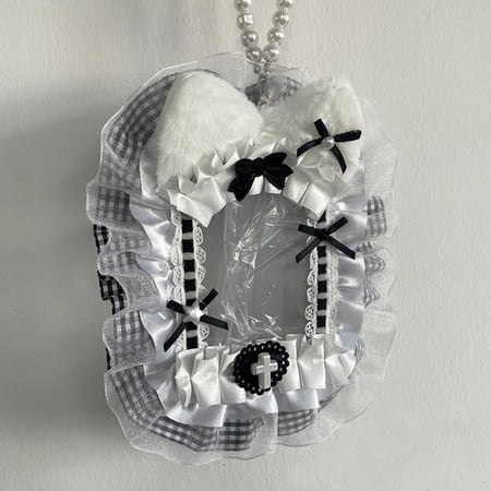 Kawaii Lace Photocard Holder Card Case for Students K-Pop Fans Photos Protective Cover Cute Lace Bow ID Badge Holder
