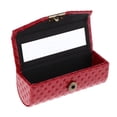 thumbnail image 2 of Premium Leather Lipstick Case Holder with Mirror, Comfortably Fits in a Purse or Red, 2 of 8
