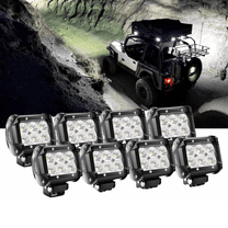 Nilight LED Pods 8Pcs 18W 1260LM Flood LED Light Bar Driving Fog Light Offroad Lights Work Light 24/12V for Camper Car Pickup ATV UTV SUV Truck Boat