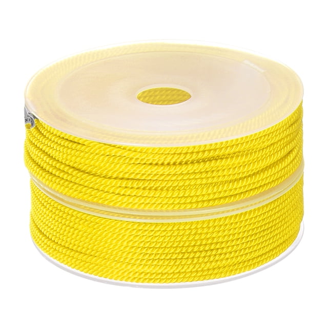 Unique Bargains 2 Pack Twisted Nylon Twine Thread Beading Cord 2mm 13M/43 Feet Extra Strong Braided Nylon String, Yellow