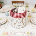 thumbnail image 4 of Wozhuo Easter Storage Basket Cylindrical Organizer with Rabbit Carrot Print for Bedroom Desktop Decor, 4 of 7