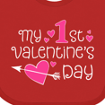 thumbnail image 4 of Inktastic My First Valentines Day Pink Hearts and Arrow Boys or Girls Baby Bib, 4 of 4