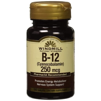 Vitamine B12 Lindens - Dosage 250mcg Par Comprimé - Lot De 2 Paquets (soit 200 Comprimés Au Total) - NEUF