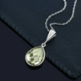 thumbnail image 3 of Gem Stone King 925 Sterling Silver Green Prasiolite Pendant Necklace for Women | 6.50 Cttw | Pear Shape 16X12MM | with 18 inches Chain, 3 of 4