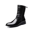 thumbnail image 1 of Colisha Mens Booties Side Zip Riding Boot Casual Pleated Mid Calf Boots Dress Non Slip Pointed Toe Winter Shoes Black 7, 1 of 8