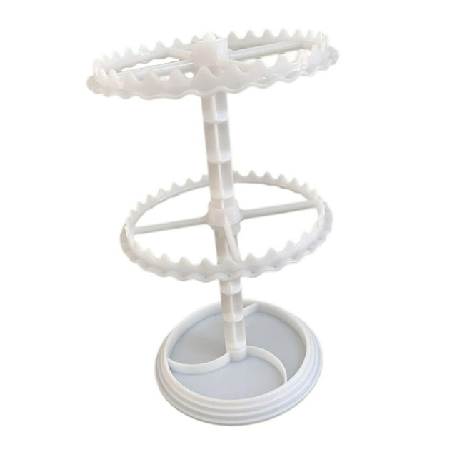 Organizador de Pendientes, Soporte de Joyería, Estante de Almacenamiento de Rotación de 360 Grados para Lápiz Labial, Collar, Mesa, Tobilleras Colgant 2 niveles en .