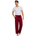 thumbnail image 7 of Hanerdun Plaid Sleep Pajama Pants for Men PJ Lounge Bottoms with Pockets Nightwear Red S, 7 of 7