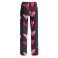 thumbnail image 4 of Iaqnaocc Valentine's Day Pants for Women Baggy Fancy Love Heart Print Pj Bottoms Soft Warm Pajama Pants Fashion Comfy Drawstring Elastic Waist Pjs Sleepwear Watermelon Red M, 4 of 5