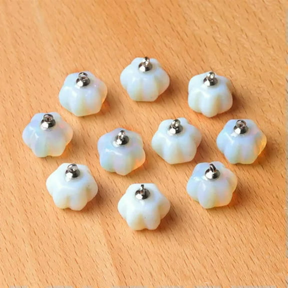 Mini Natural Chakra Crystal Pumpkin Pendant Stone Carving Necklace Jewelry Reiki