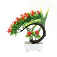 thumbnail image 3 of Maceta artificial de bonsái de simulación de decoración de plantas en maceta para oficina en casa (amarillo), 3 of 6