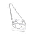 thumbnail image 4 of Bolso de hombro Bolso de mano Correa ajustable Paquete PVC con bolsillo frontal Bolso transparente Cruzado Gris, 4 of 9
