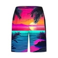 thumbnail image 3 of VgaVtl Mens Shorts Sports Summer Mens Shorts Big and Tall Hawaii Drawstring Graphic Loose Casual Shorts,Pink M, 3 of 3