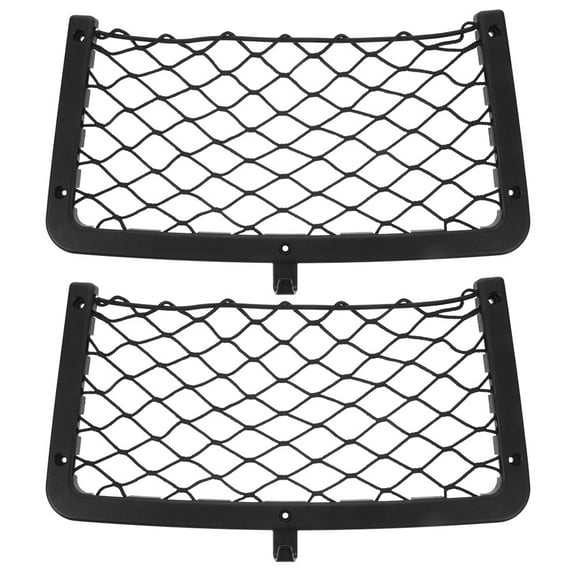 FUTUREORYY Car Mesh Storage Pocket Trunk Organizer Black Elastic 2Pcs