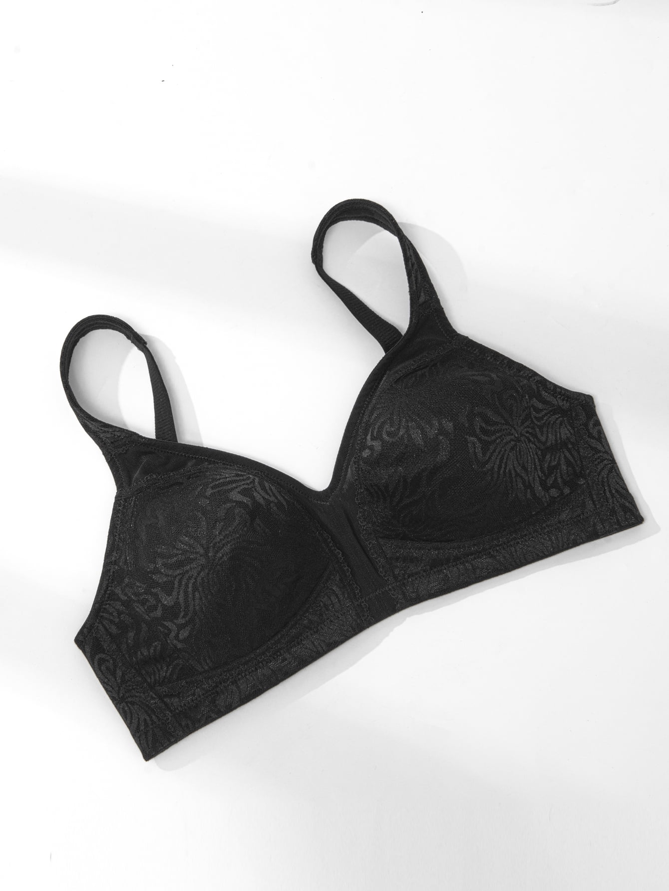 Deyllo Women's Non Padded Wireless Bras Plus Size Full Coverage Minimizer Bra, Black 36DDD